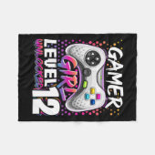 Meisje Niveau 12 Ontgrendeld Videospel 12e Verjaar Fleece Deken (Voorkant (Horizontaal))