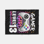 Meisje Niveau 13 Ontgrendeld Videospel 13e Verjaar Fleece Deken (Voorkant (Horizontaal))