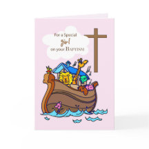 Meisje Noah's Ark doop, schattige dieren