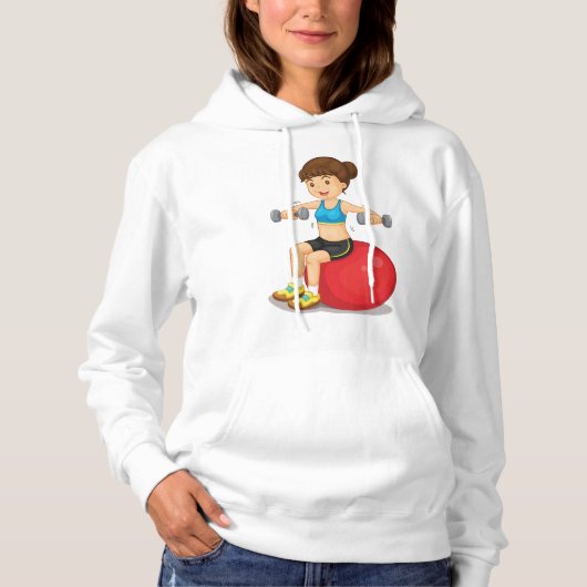 Meisje Oefening Met Gewichten Vrouwen Hoodie (Voorkant)