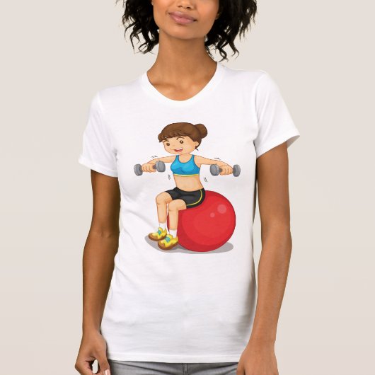 Meisje Oefening Met Gewichten Vrouwen T-shirt (Voorkant)