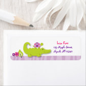 Meisje Oerwoud Alligator Turtle Adresetiketten Etiket (Insitu)