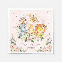 Meisje Oerwoud Baby shower Wilde Dieren Verjaardag Servet