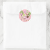 Meisje Oerwoud Safari Baby shower Ronde Sticker (Tas)