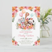 Meisje Oerwoud Safari Baby Sprinkle Kaart (Staand voorkant)