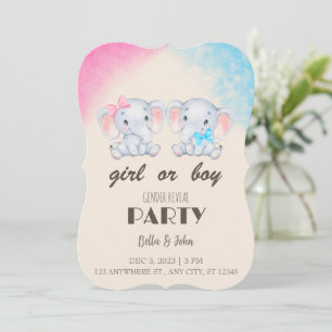 Meisje of jongen - Baby Gender Live Party Invitati Kaart