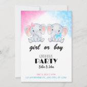 Meisje of jongen Baby Olifant Geslacht Onthulling  Kaart (Voorkant)