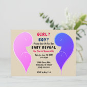 Meisje of Jongen Baby Onthullen Feestuitnodiging Kaart (Staand voorkant)