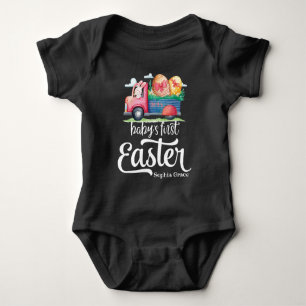 Meisje of jongen Baby's eerste Pasen met konijn vr Romper