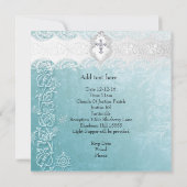 Meisje of Jongen Baptisme Blauwgroen Witte kant Fo Kaart (Achterkant)