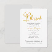 meisje of jongen DOOP of DOOP Gouden kruis Kaart (Voorkant / Achterkant)