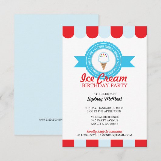 meisje of jongen ELKE LEEFTIJD ijsje VERJAARDAGSFE Kaart (Voorkant / Achterkant)