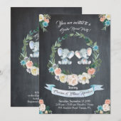 Meisje of jongen geslacht onthullen olifant, schoo kaart (Voorkant / Achterkant)