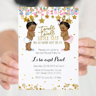 Meisje of jongen Geslacht Onthulling uitnodiging