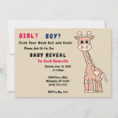 Meisje of Jongen Giraffe Baby Onthullen Feestuitno Kaart (Voorkant)