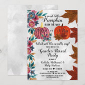 Meisje of Jongen Herfst Pompoen Gender Reveal Part Kaart (Voorkant / Achterkant)