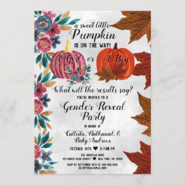 Meisje of Jongen Herfst Pompoen Gender Reveal Part Kaart