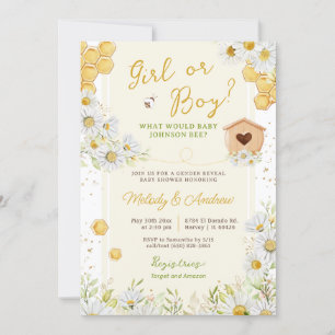 Meisje of Jongen Hommel Geslacht Reveal Baby Showe Kaart
