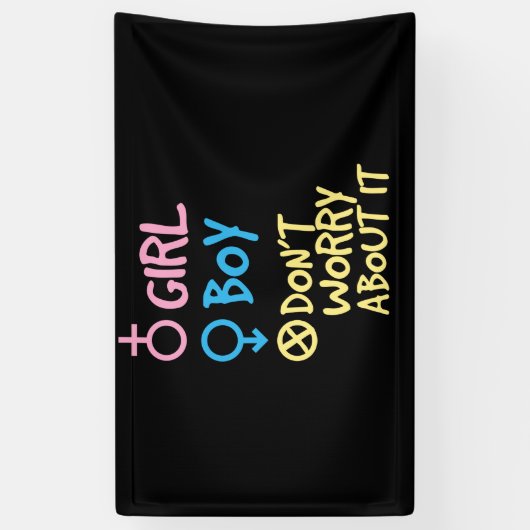 Meisje of jongen maakt zich er geen zorgen over da spandoek (Verticaal)