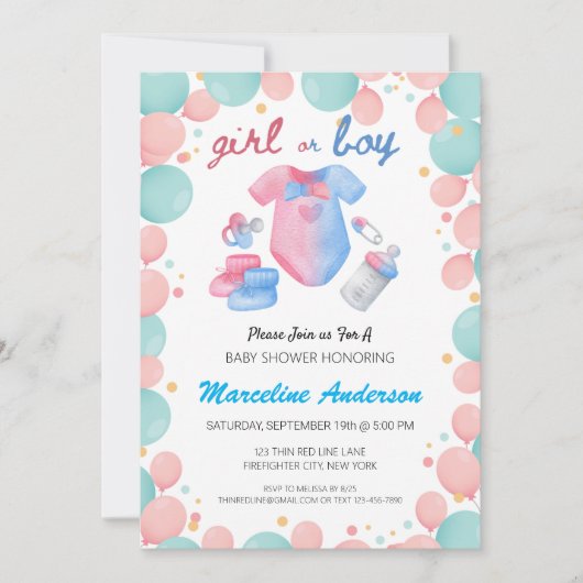 Meisje of jongen Mint en roze retro Geslacht onthu Kaart (Voorkant)