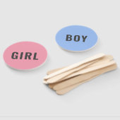 Meisje of jongen? | Modern roze blauw Baby shower Handwaaier (Niet-gemonteerd)