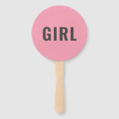 Meisje of jongen? | Modern roze blauw Baby shower Handwaaier (Voorkant)