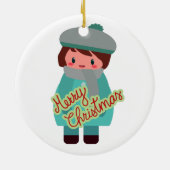 Meisje of Jongen Ornament met kerst (Achterkant)