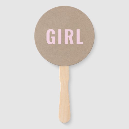 Meisje of jongen? | Rustic Kraft Baby shower Game Handwaaier (Voorkant)