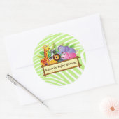 Meisje of jongen unisex Baby shower oerwoud safari Ronde Sticker (Envelop)