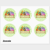 Meisje of jongen unisex Baby shower oerwoud safari Ronde Sticker (Vel)