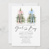 Meisje of Jongen Winter Geslacht Onthulling Uitnod Kaart (Voorkant)