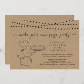 Meisje of Jongen's Pizza maken Verjaardagsfeest Kaart (Voorkant / Achterkant)