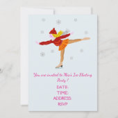 Meisje of tieners Ice Skating party Kaart (Voorkant)