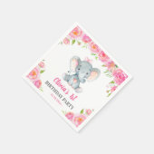 Meisje Olifant 1e 2e Verjaardagsfeestje Kleine Pin Servet (Hoek)