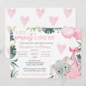 Meisje Olifant Baby Douche Uitnodigingen (Voorkant / Achterkant)