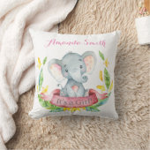 Meisje Olifant Baby Roze Kussen (Deken)