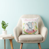 Meisje Olifant Baby Roze Kussen (Stoel)