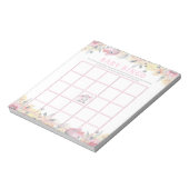 Meisje Olifant Baby shower Bingo spel Kaarten Notitieblok (Linkerzijde)