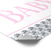 Meisje Olifant Baby Shower Bord Poster (Hoek)