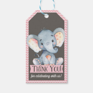 Meisje olifant Baby shower dank u cadeau Label Cadeaulabel