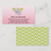 Meisje Olifant Baby Shower Display Shower Roze Informatiekaartje (Voorkant / Achterkant)