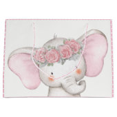 Meisje Olifant Baby Shower Groot Cadeauzakje (Voorkant)