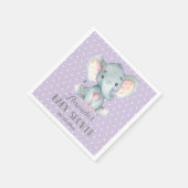 Meisje Olifant Baby shower Paarse en Grijze Servet (Hoek)