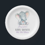 Meisje Olifant Baby shower Paarse Papier Bord<br><div class="desc">Meisje Olifant Baby shower Paarse Papier Bord</div>