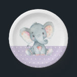 Meisje Olifant Baby shower Paarse Papier Bord<br><div class="desc">Meisje Olifant Baby shower Paarse Papier Bord</div>