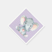Meisje olifant Baby shower Paarse servetten (Hoek)