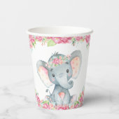 Meisje olifant Baby shower papieren bekers (Achterkant)