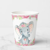 Meisje olifant Baby shower papieren bekers (Voorkant)