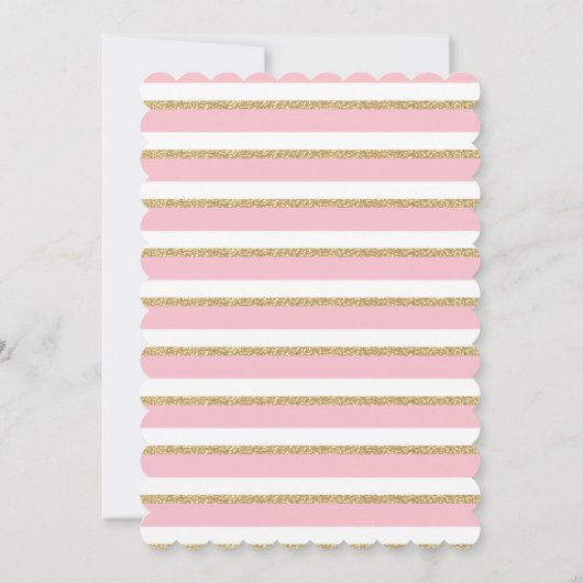 Meisje Olifant Baby shower Roze Gouden Ster Uitnod Kaart (Achterkant)