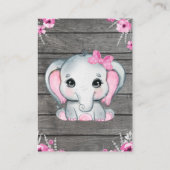Meisje olifant dank u kaart Baby shower (Achterkant)